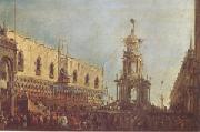 Francesco Guardi The Doge Takes Part in the Festivities in the Piazzetta on Shrove Tuesday (mk05) oil on canvas